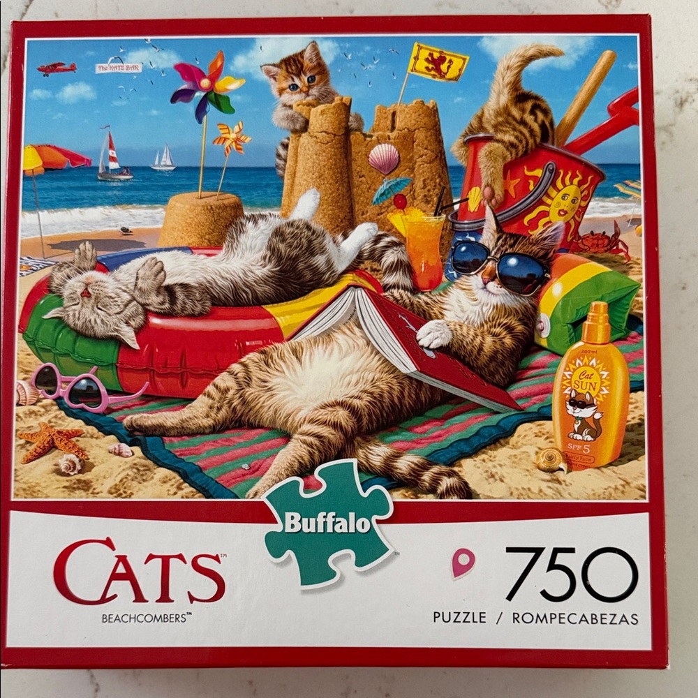 Buffalo Games Cats "Beachcombers" Puzzle 750 Pieces Cute and Fun to complete